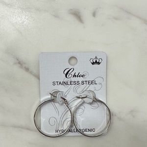 NEW Real stainless steel hoop earrings